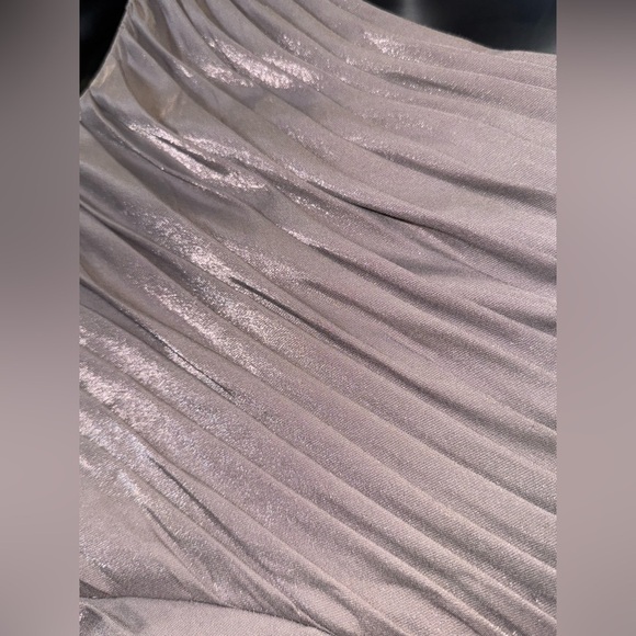 NWT Cache One-Shoulder Ruched Dress with beaded details Size 12 in Mink - Picture 12 of 13